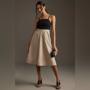 Maeve Sleeveless Ribbed Poplin Twofer Dress